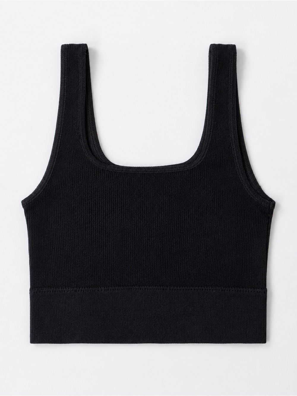 Zenana Ribbed Cropped Tank Top – Black | Size L/XL | NWOT